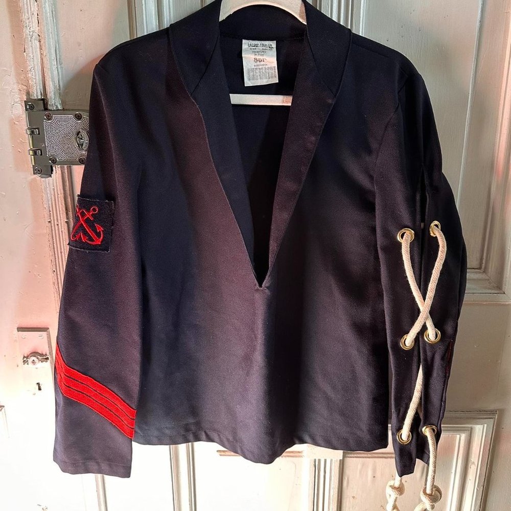 Reworked authentic vareuse from the French Navy.